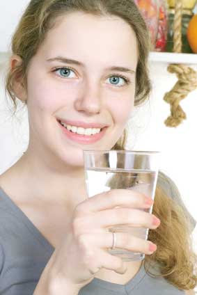 drinking purified water